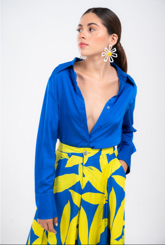 Eclat™ | Ensemble Tropical Électrique – Contraste Bleu Audacieux & Jaune Vibrant