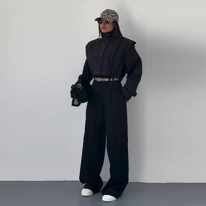 Ensemble Élégance Tailor – Top Structuré & Pantalon Large