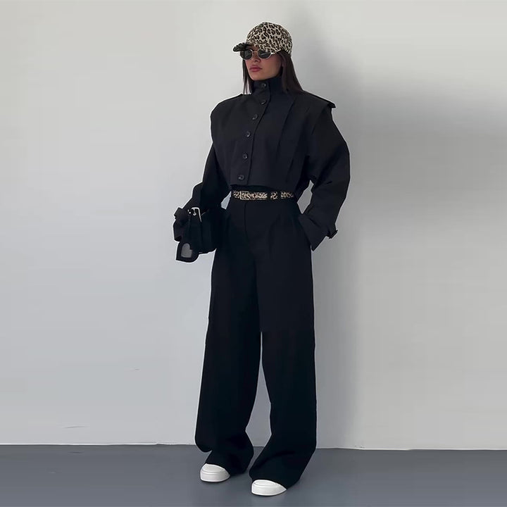 Ensemble Élégance Tailor – Top Structuré & Pantalon Large