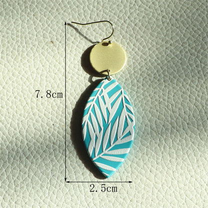 Azure Palm Leaf Drop Earrings – Summer Statement Style