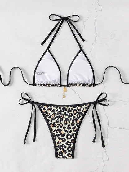 Leopard Charm Triangle Bikini Set
