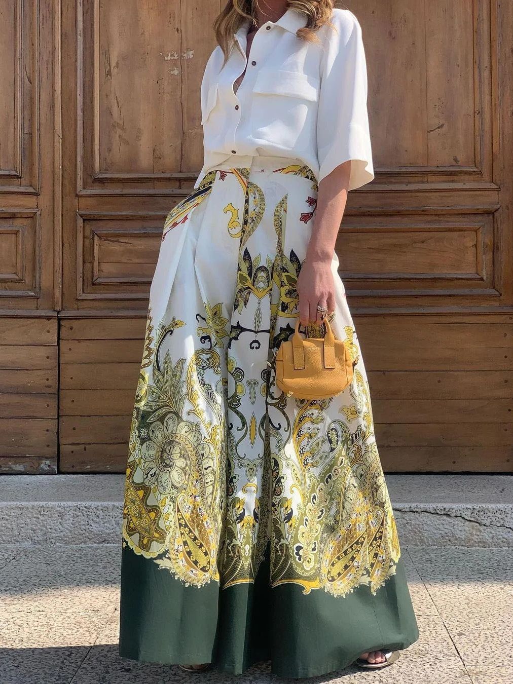 ÉCLAT™ | Ensemble Élégance Bohème – Pantalon Palazzo à Imprimé Paisley