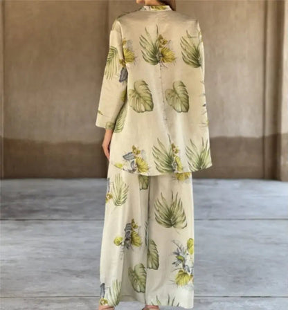 Eclat™ | Ensemble fluide à imprimé botanique – Élégance naturelle et confort estival