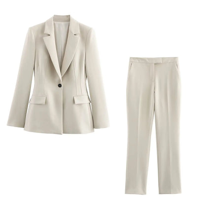 Contoura™ Tailored Power Suit – Elegant 2-Piece Blazer & Trousers Set