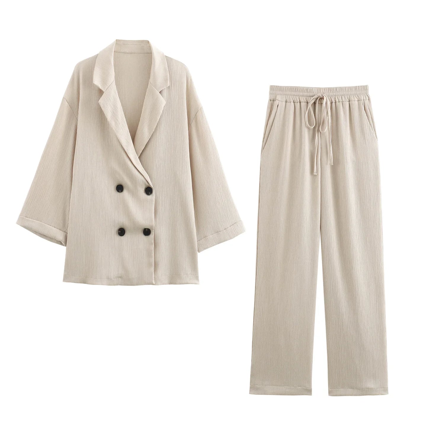 Relaxed Elegance 2-Piece Suit – Oversized Blazer & Wide-Leg Pants