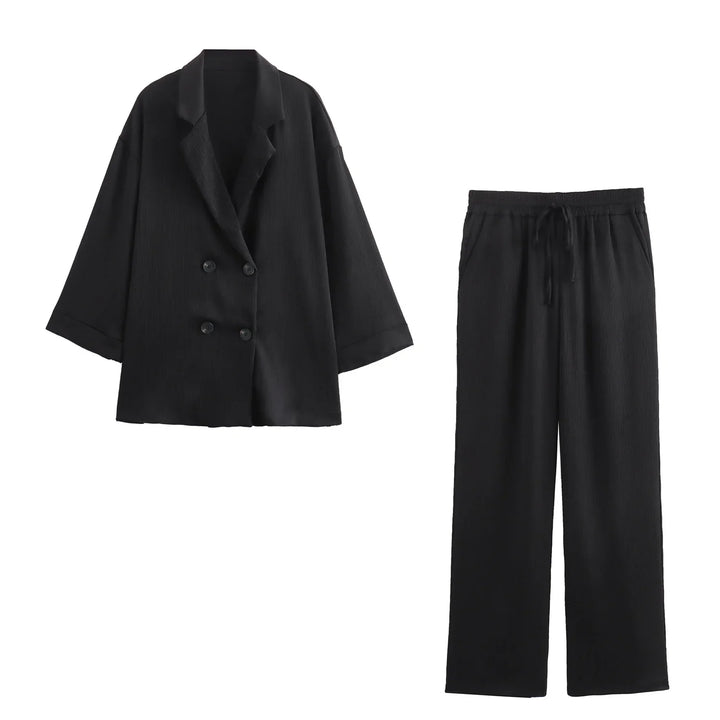 Relaxed Elegance 2-Piece Suit – Oversized Blazer & Wide-Leg Pants