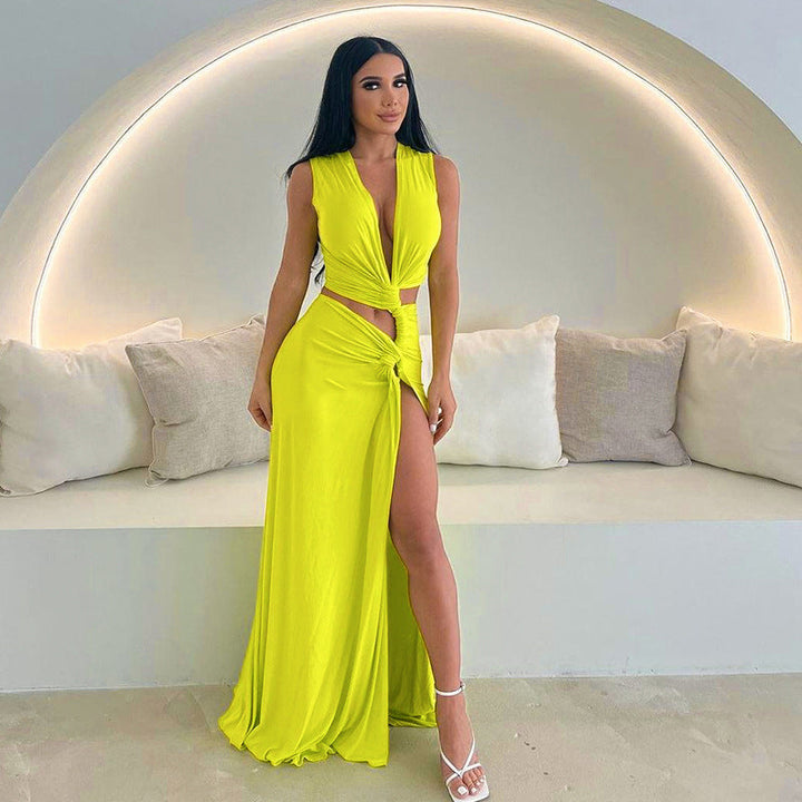 Éclat | Robe longue élégante avec ceinture à nouer