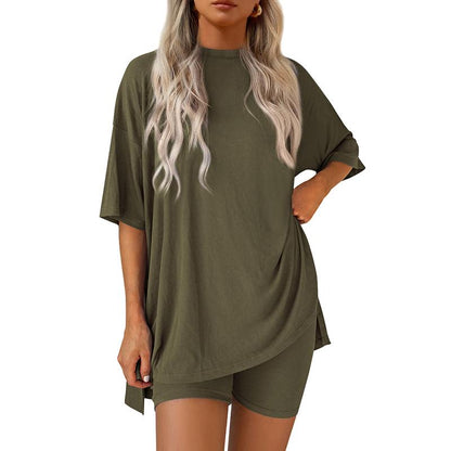 Lounge Set - Long Shirt + Biker shorts - Comfy wear