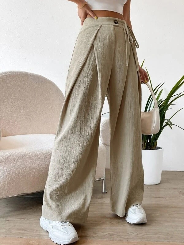 Eclat™ | Pantalon large taille haute – Style urbain minimaliste