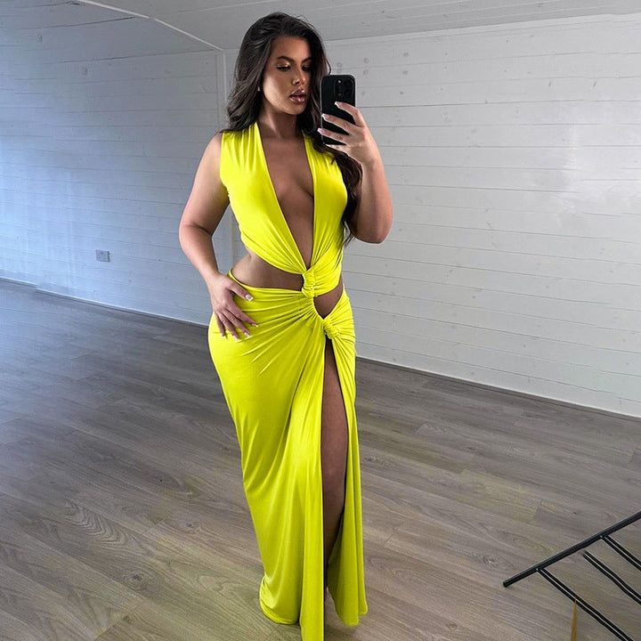 Éclat | Robe longue élégante avec ceinture à nouer