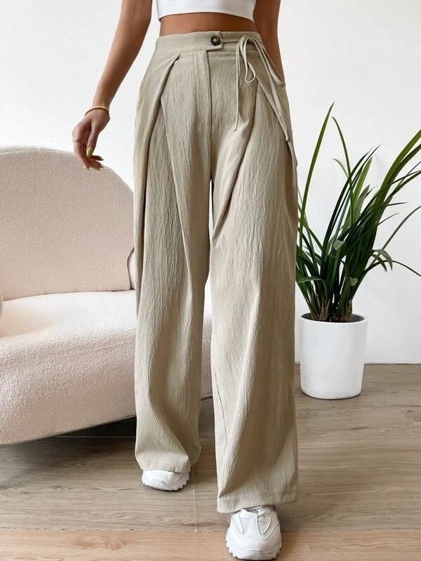 Eclat™ | Pantalon large taille haute – Style urbain minimaliste