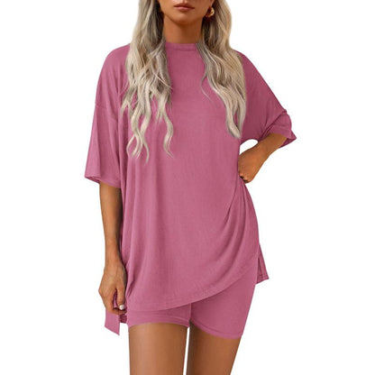 Lounge Set - Long Shirt + Biker shorts - Comfy wear