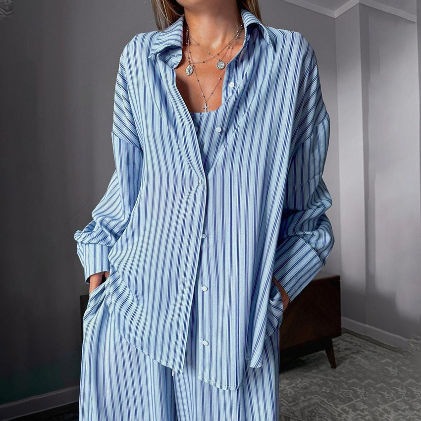 Eclat™ | Ensemble 3 pièces à rayures bleues – Confort et style à la maison