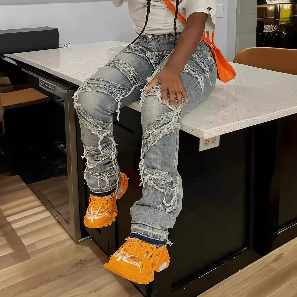 Eclat™ | Jean femme effet usé – Coupe slim et style urbain