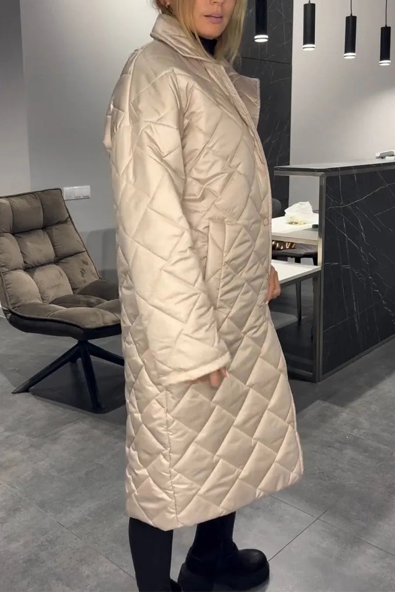 ÉCLAT™ – Manteau Matelassé Mi-Long Réversible avec Doublure Léopard