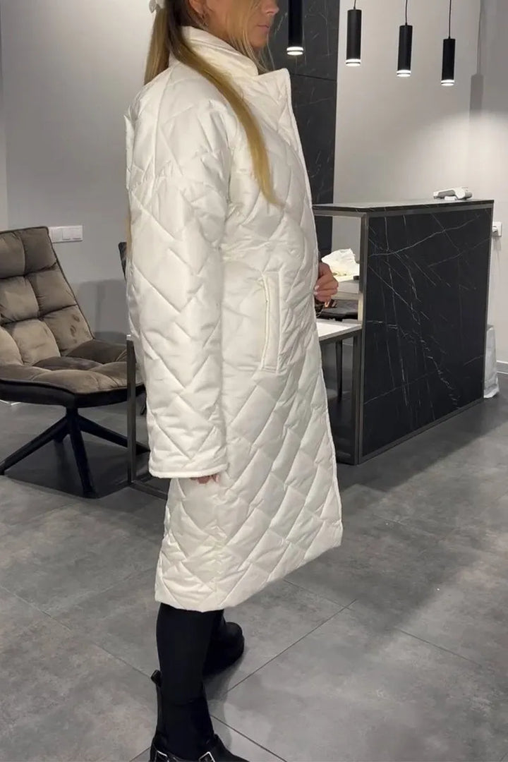 ÉCLAT™ – Manteau Matelassé Mi-Long Réversible avec Doublure Léopard