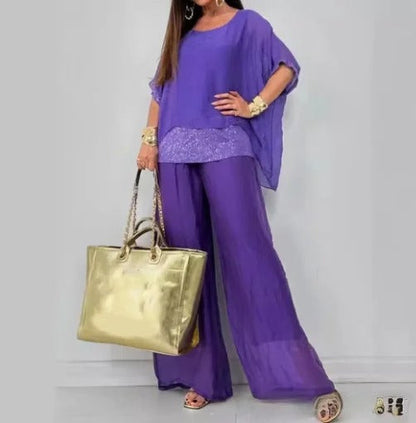 Ensemble en mousseline chic et sans effort – Ensemble fluide et luxueux