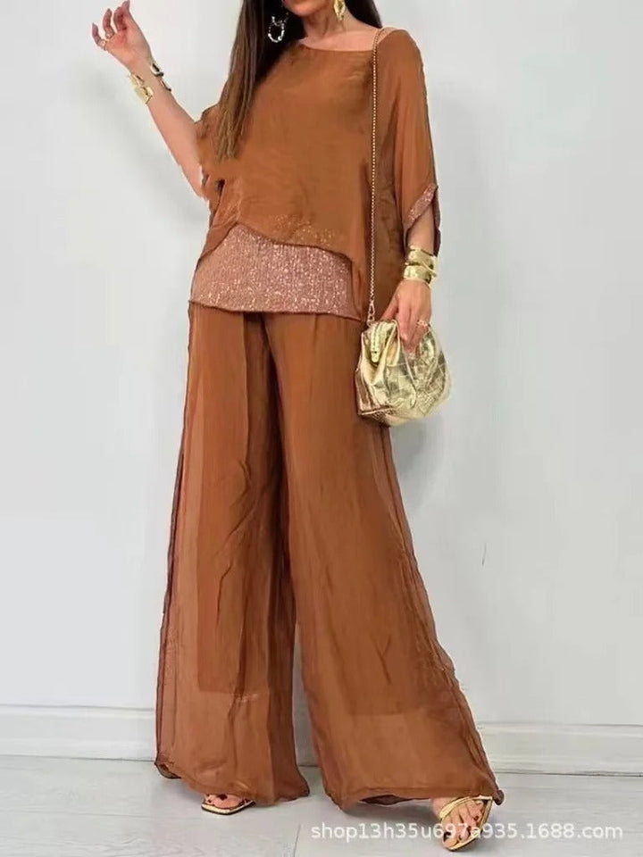 Ensemble en mousseline chic et sans effort – Ensemble fluide et luxueux