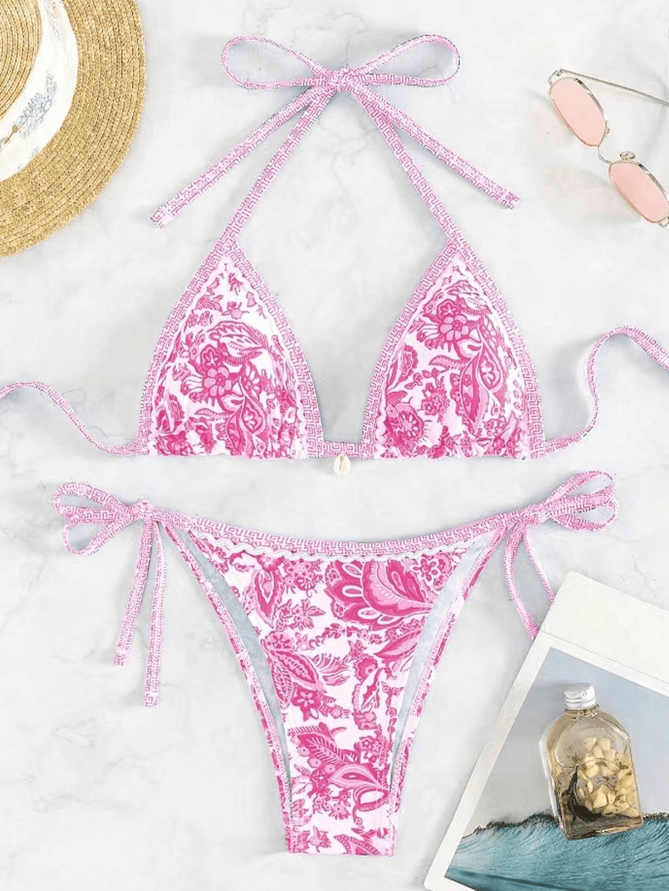 Santorini Bloom Bikini – Rosé Edition