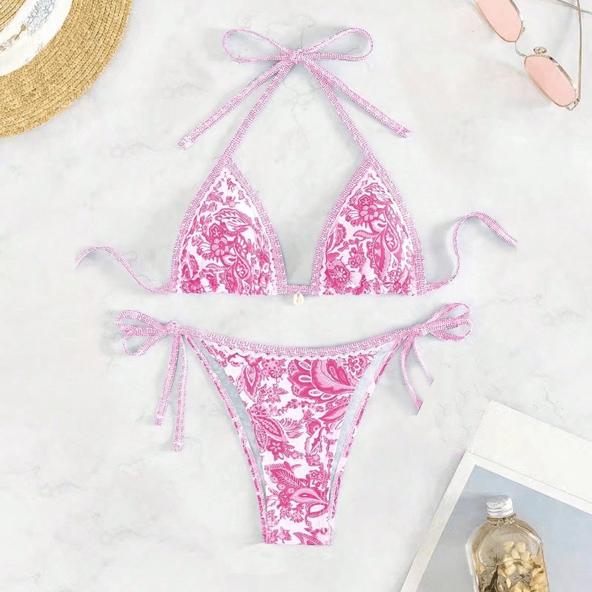 Santorini Bloom Bikini – Rosé Edition